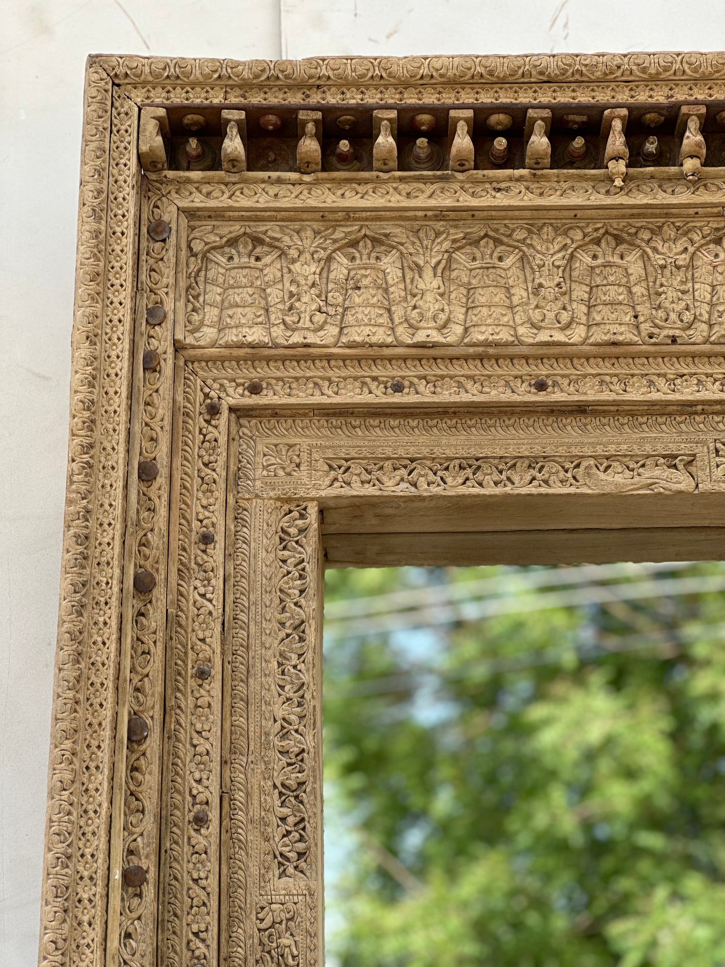Oversized Vintage Carved Mirror
