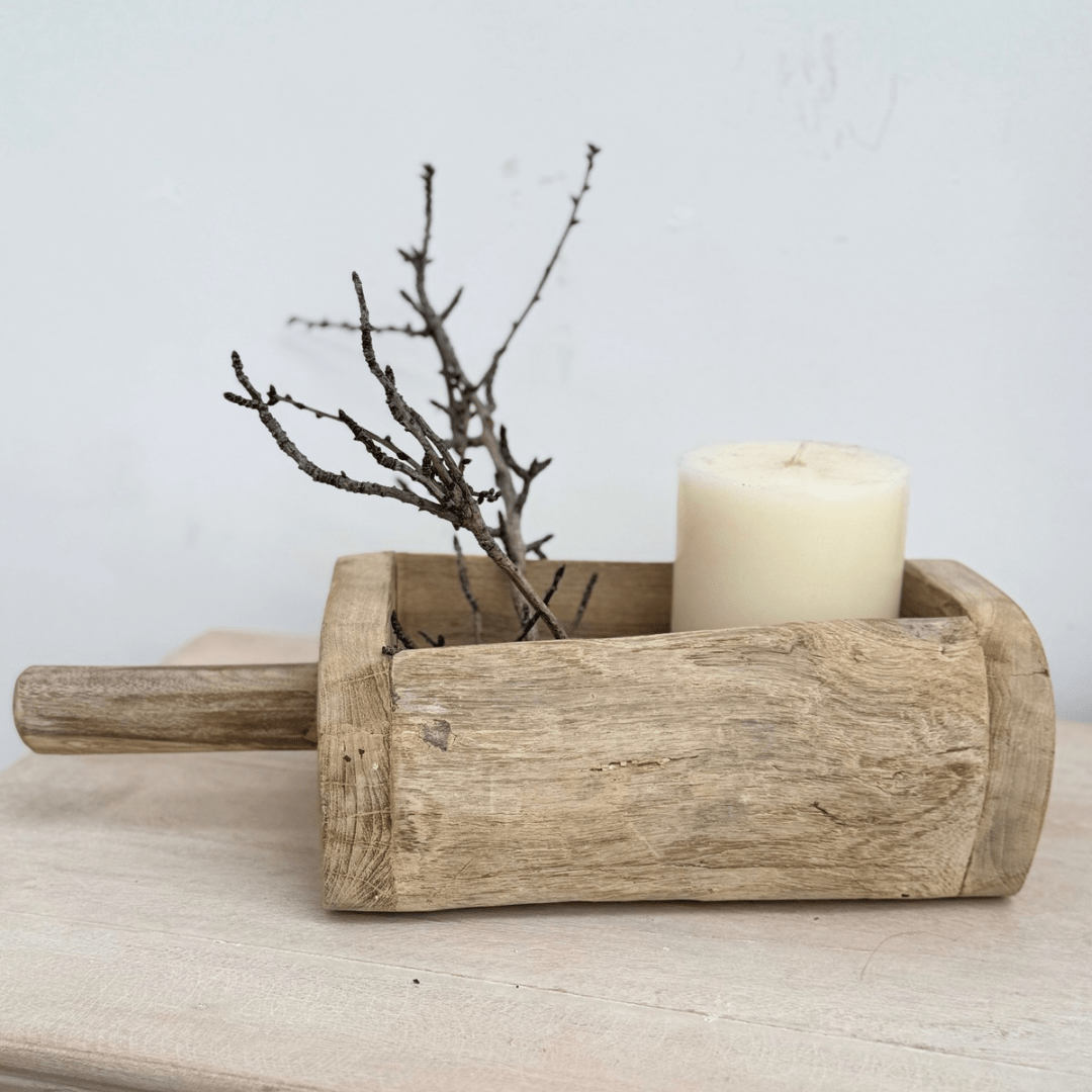 Bleach Rustic Tray With Handle - BHM HomeBoards Bowls and Trays