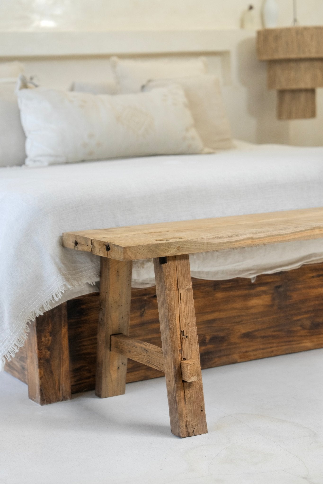 Bleached Teak Wide Top Bench - PRESALE - BHM HomeStools and Benches