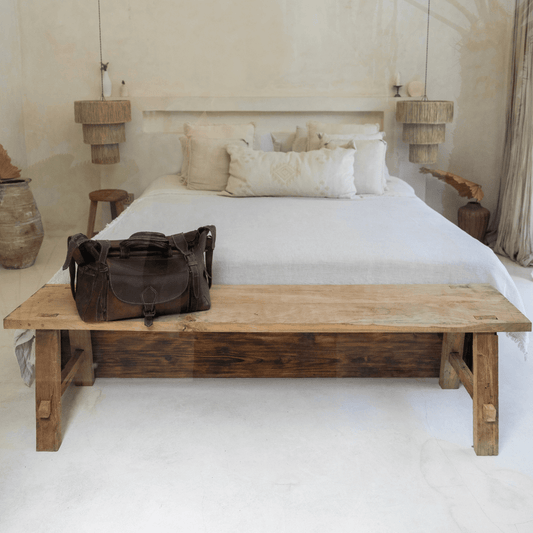 Bleached Teak Wide Top Bench - PRESALE - BHM HomeStools and Benches