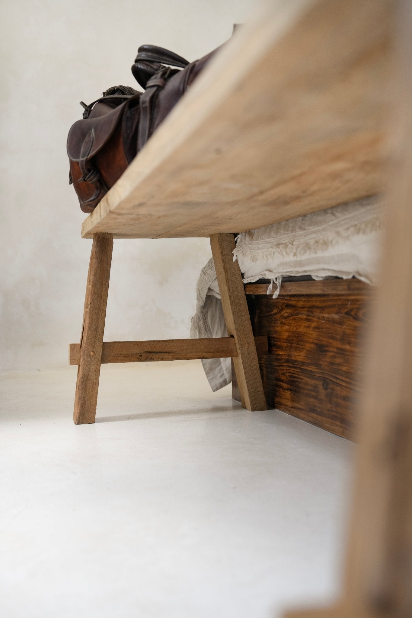 Bleached Teak Wide Top Bench - PRESALE - BHM HomeStools and Benches