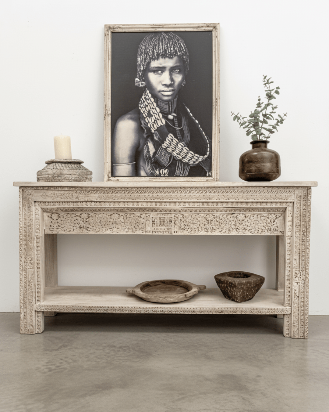 Handcarved Indian Console - BHM HomeConsoles