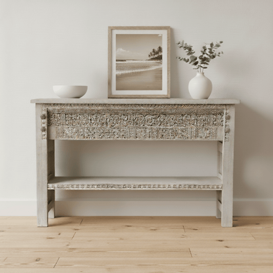 Handcarved Panel Console - BHM HomeConsoles