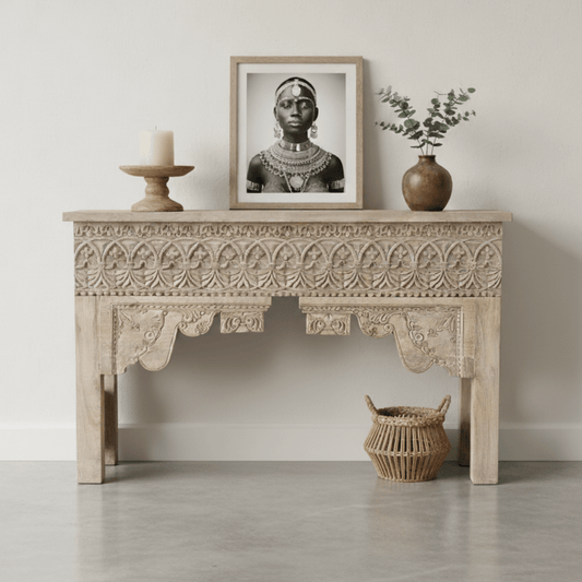 Handcarved Wooden Console - BHM HomeConsoles