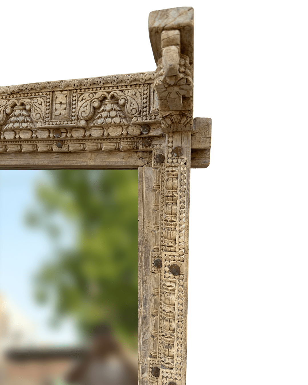 Indian Shekwati Carved Mirror - Bleach - BHM HomeMirrors and Doors