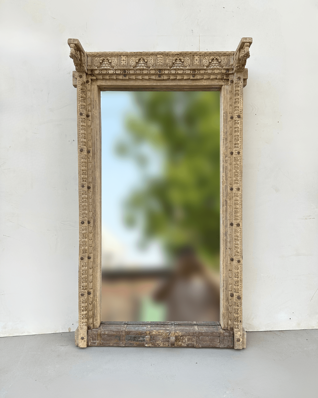 Indian Shekwati Carved Mirror - Bleach - BHM HomeMirrors and Doors