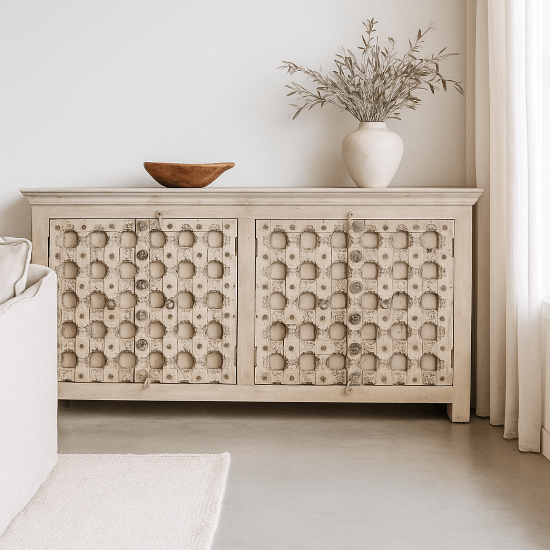 Jatil 4 Door Sideboard - Whitewash - BHM HomeConsoles