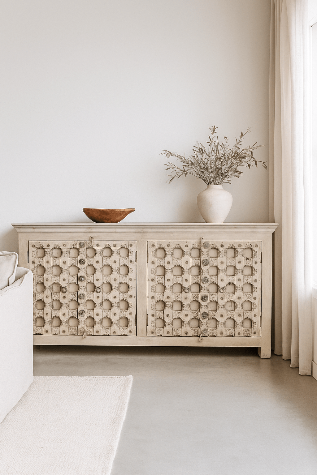 Jatil 4 Door Sideboard - Whitewash - BHM HomeConsoles