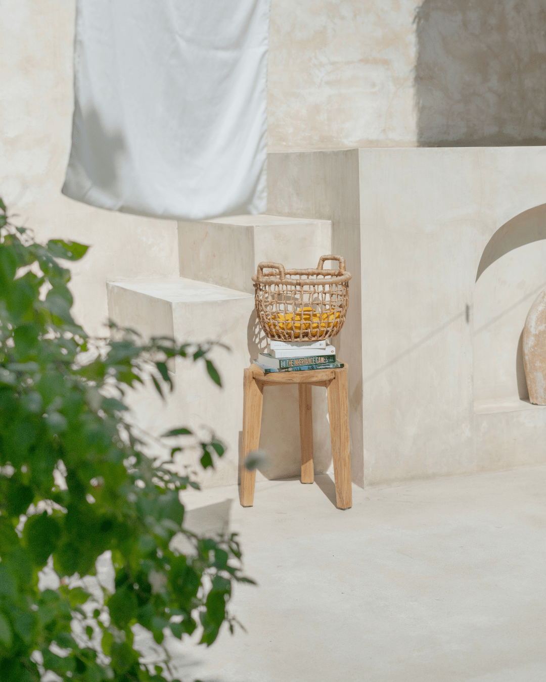 Kayu Round Stool - Bleach| PRESALE - BHM HomeStools and Benches