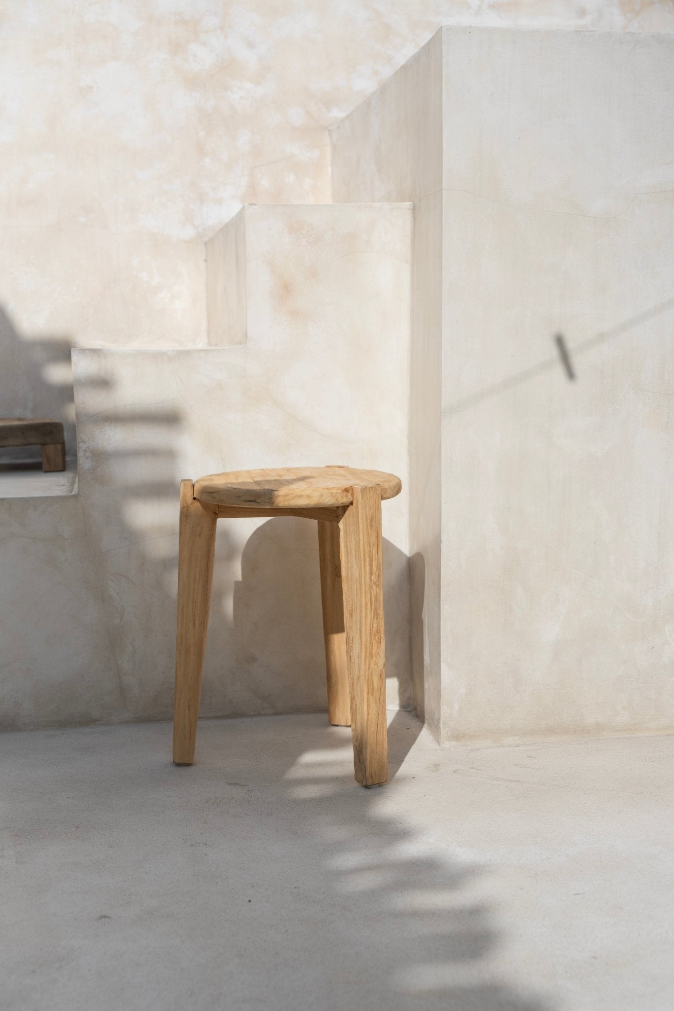Kayu Round Stool - Bleach| PRESALE - BHM HomeStools and Benches