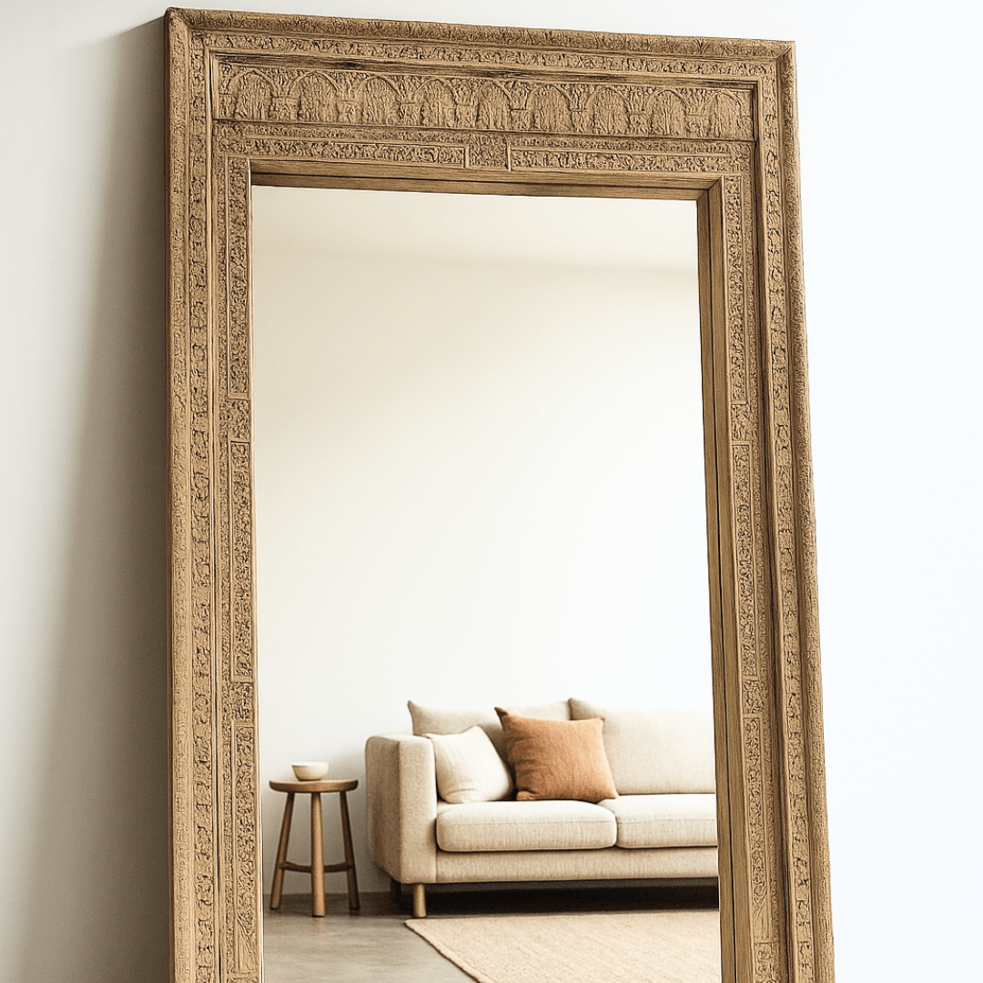 Oversized Vintage Carved Mirror - BHM HomeMirrors and Doors