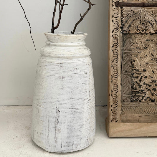 Oversized Vintage Pot (whitewash) - BHM HomePots and Vases