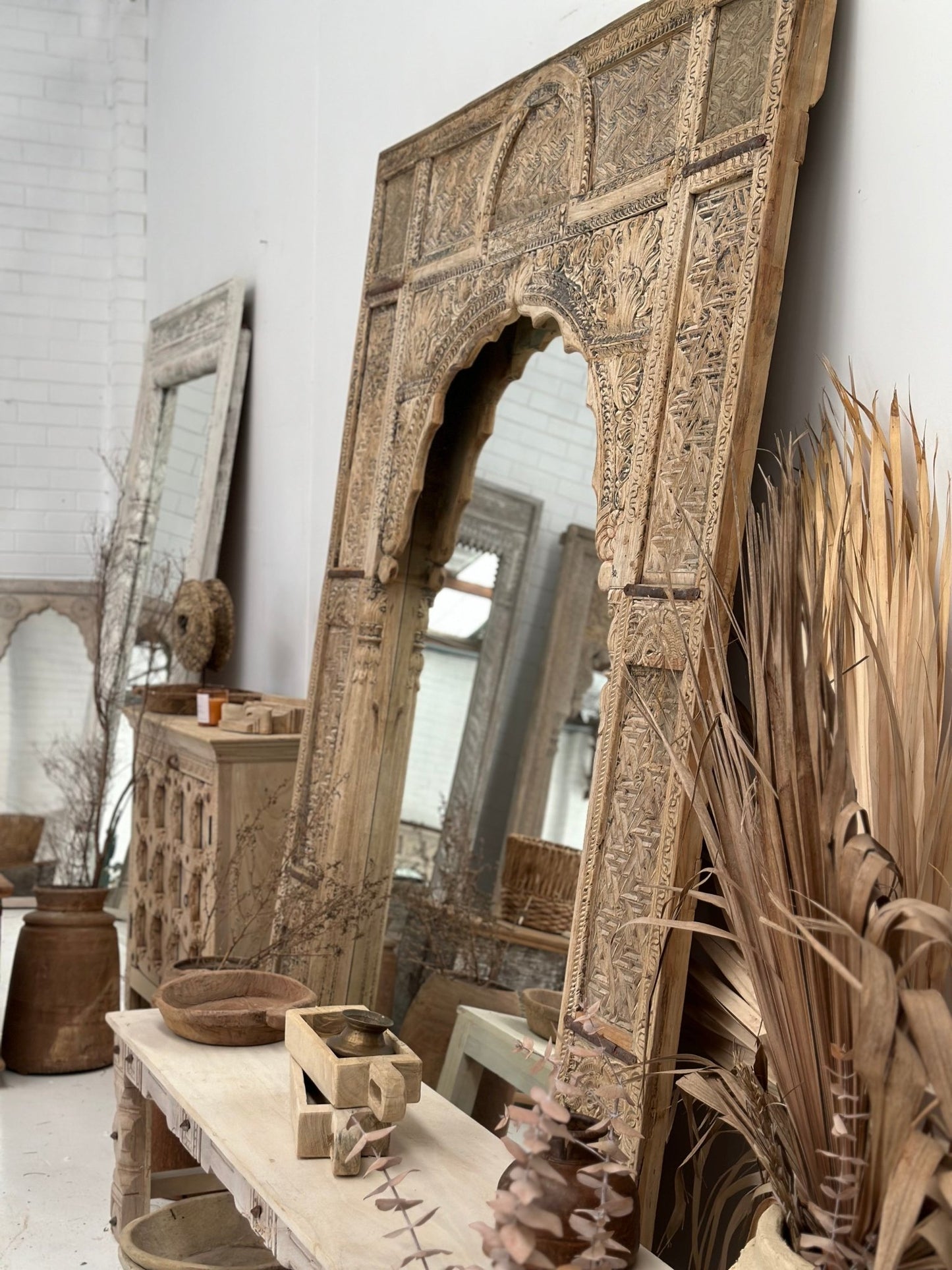Vintage Handcarved Oversized Mirror - BHM Home