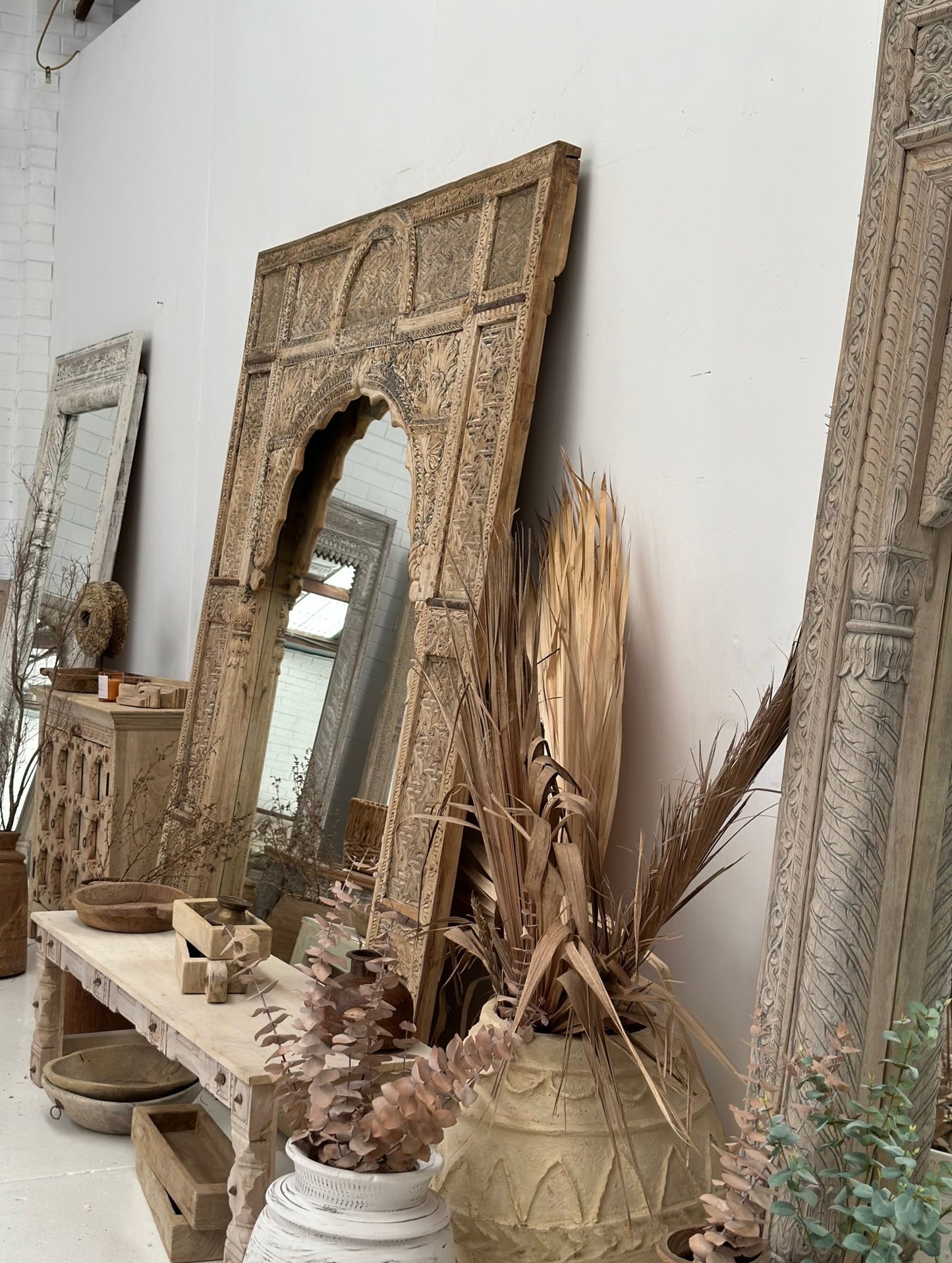 Vintage Handcarved Oversized Mirror - BHM Home