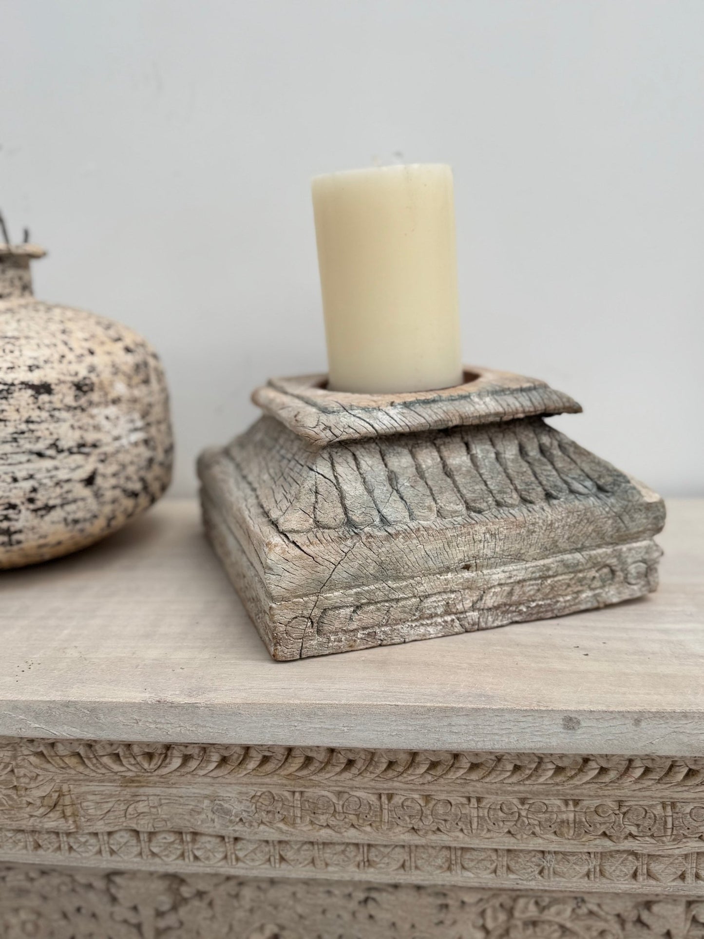 Vintage Pillar Candle Base - BHM HomeCandles