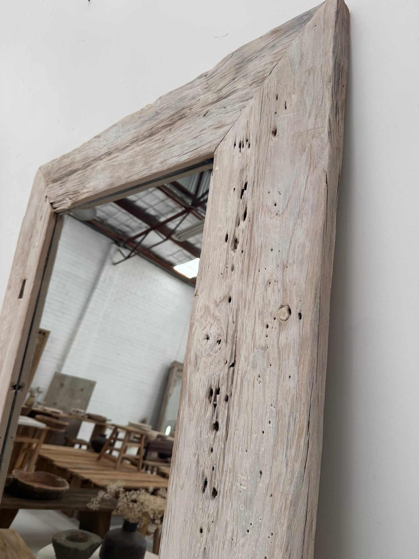 Whitewash Teak Mirror | Style 1 - BHM HomeMirrors and Doors