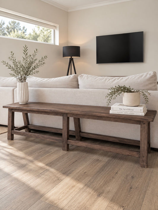 Rustic Wooden Bench | Antique Brown