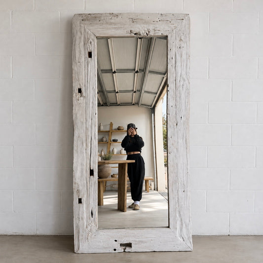 Aged Teak Mirror | Limewash
