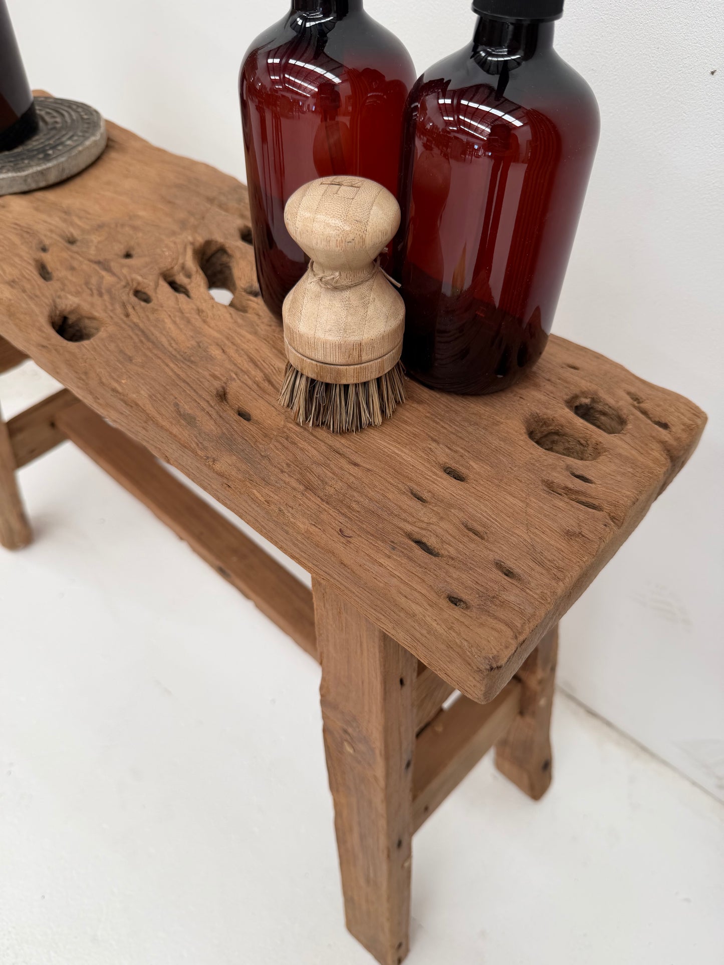 Teak Workers Stool Rustic