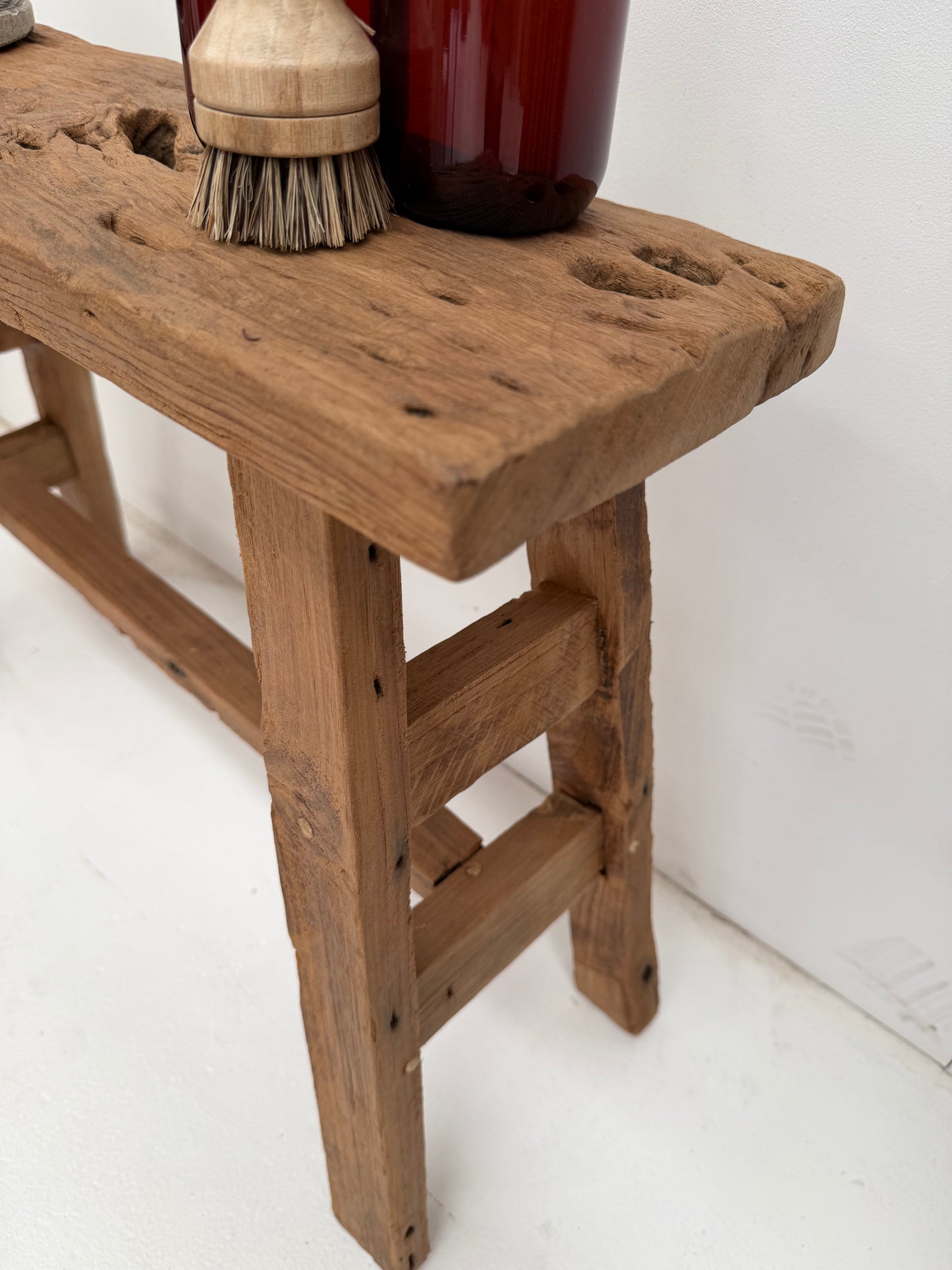 Teak Workers Stool Rustic