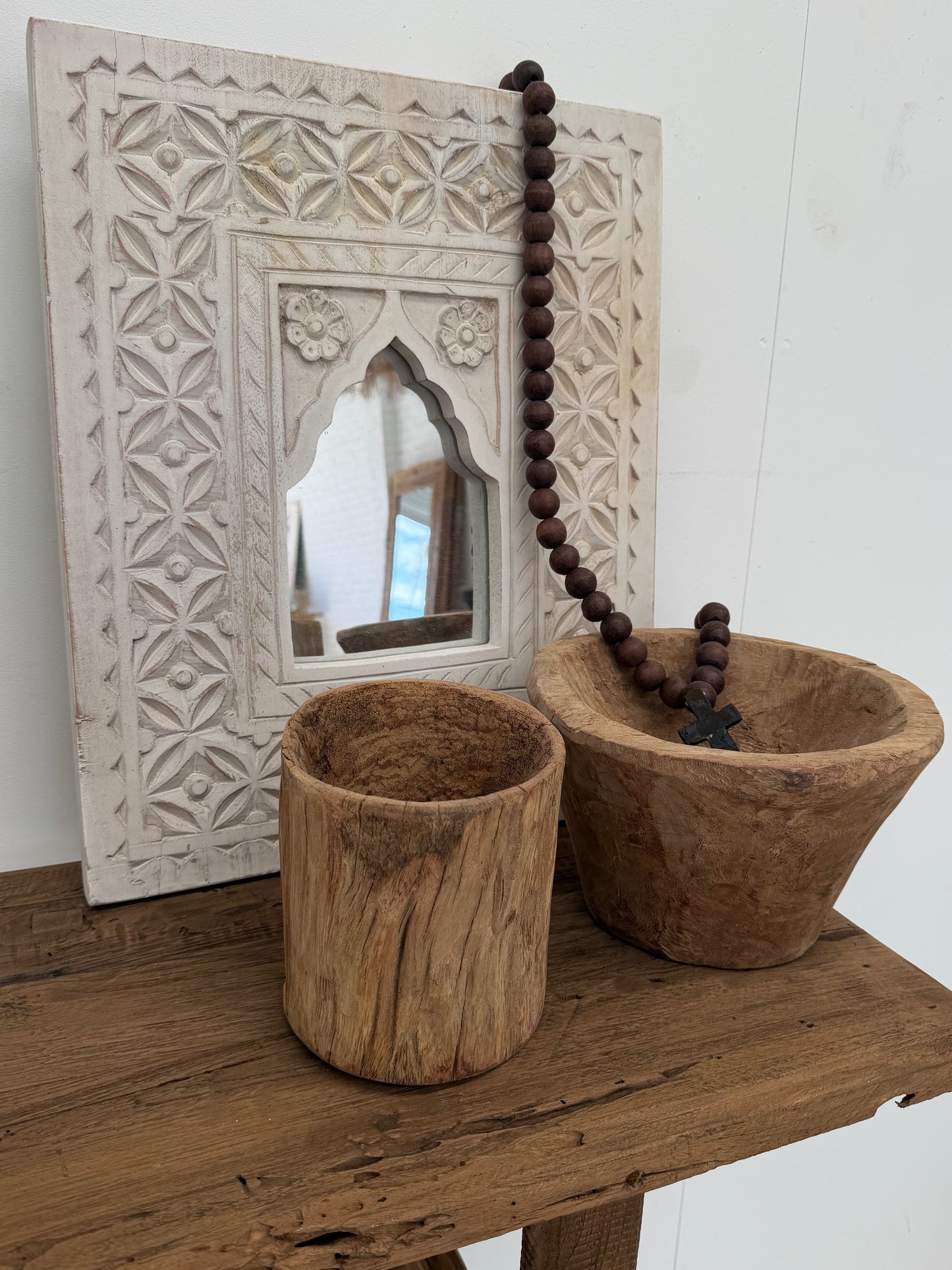 Rustic Wooden Vessel Set