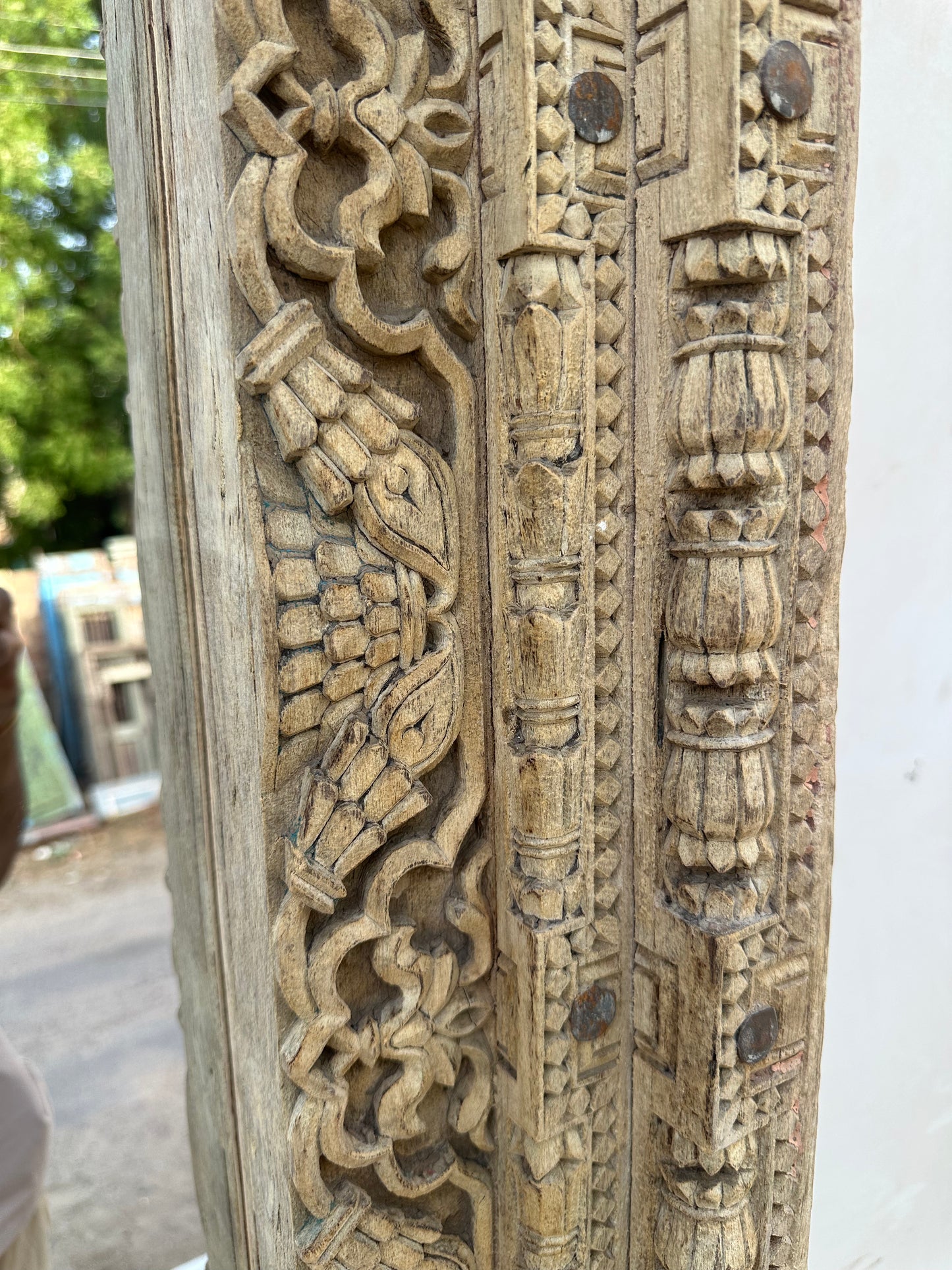 Indian Shekwati Carved Mirror - Bleach