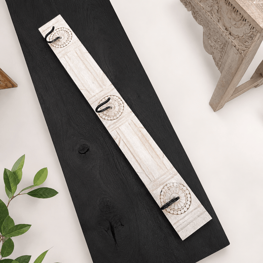 Carved Wall Hook Chalky White - BHM Home