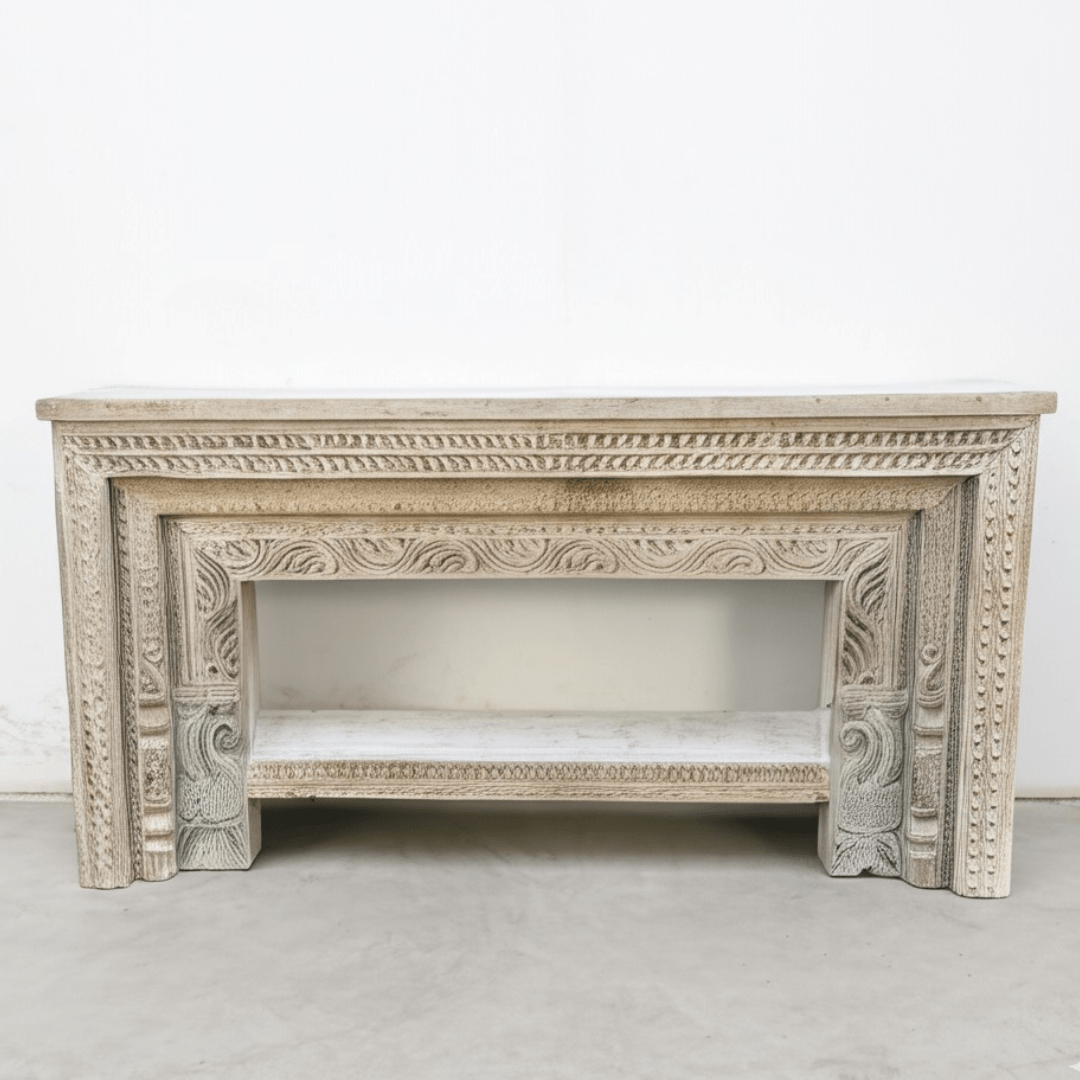 Carved Wooden Console | Bleach - BHM HomeConsoles