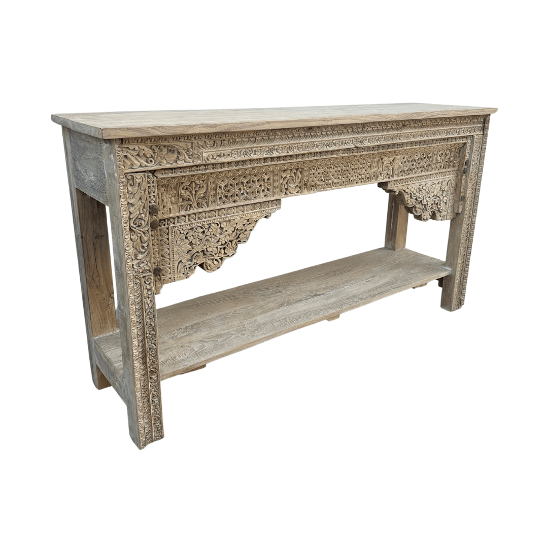 Detailed Bleach Console | Vintage whitewash | PRESALE - BHM HomeConsoles