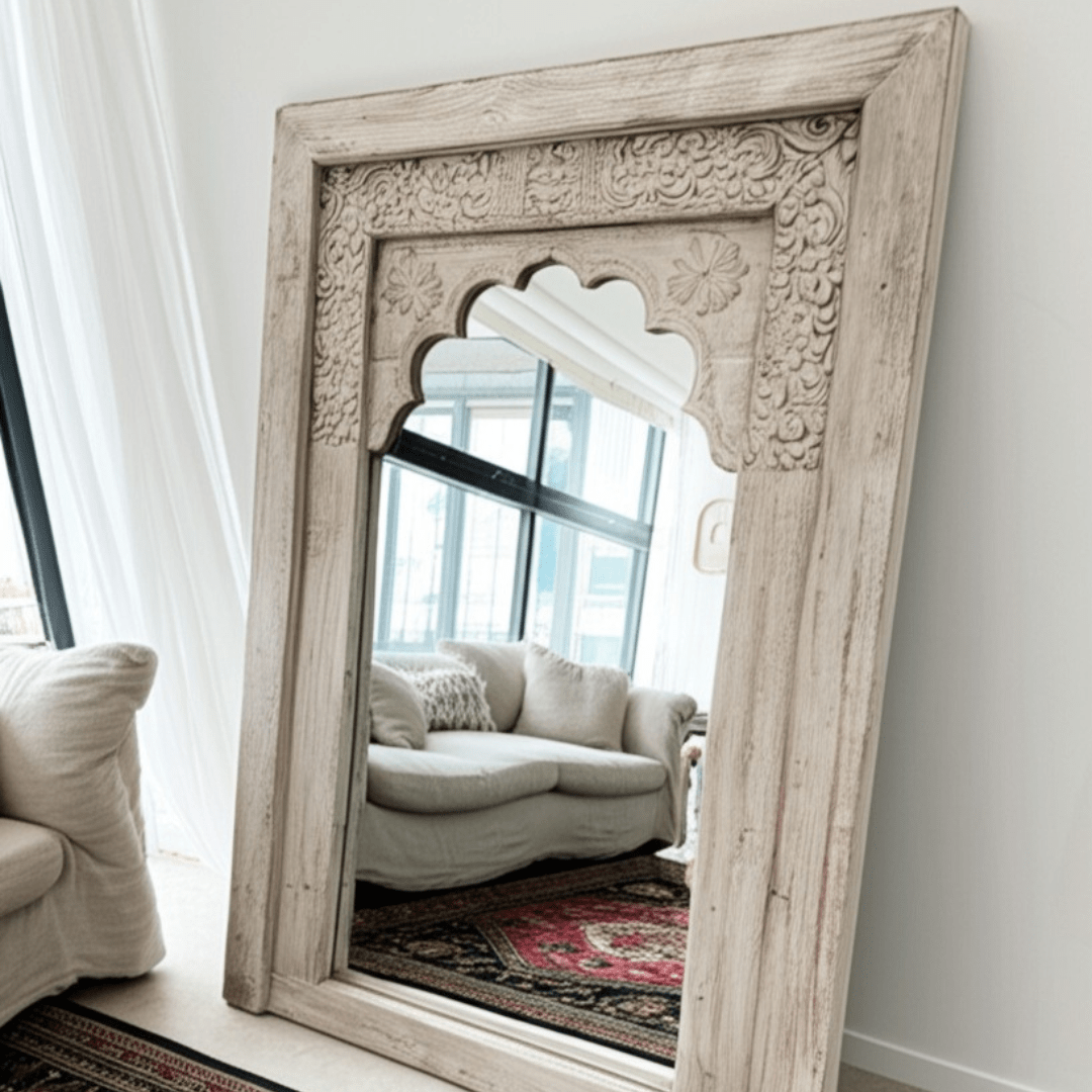 Hand carved Mirror Bleach - BHM HomeMirrors and Doors