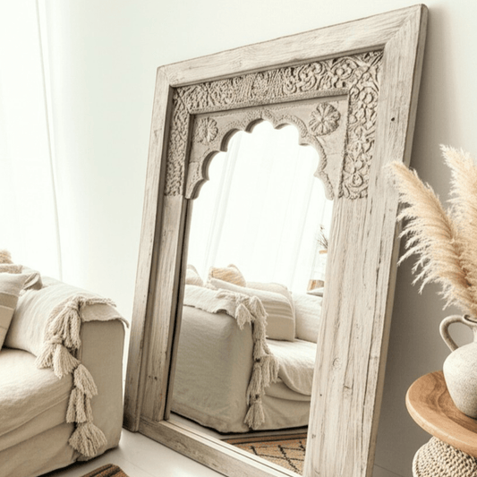 Hand carved Mirror Bleach - BHM HomeMirrors and Doors