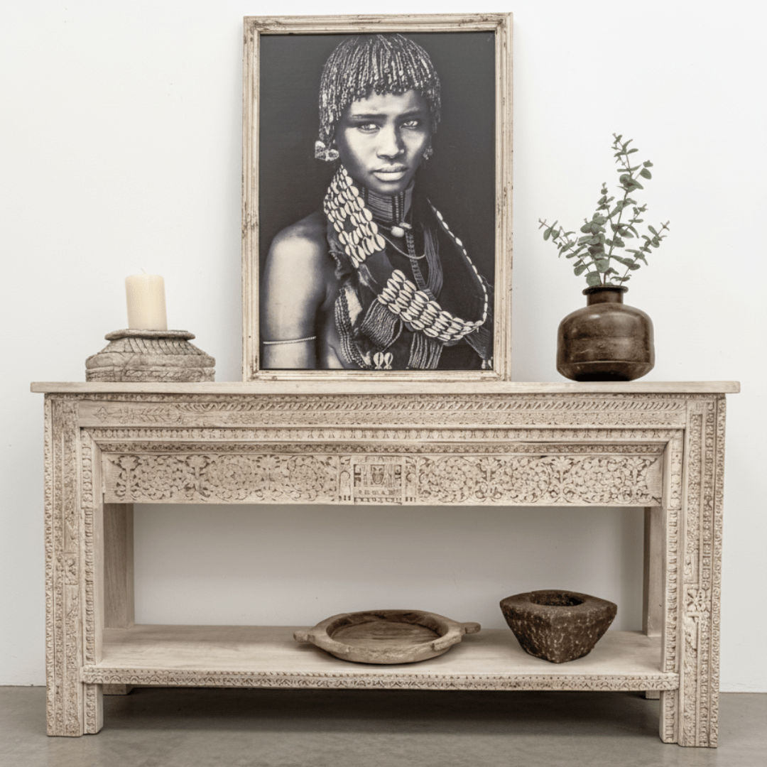 Handcarved Indian Console - BHM HomeConsoles