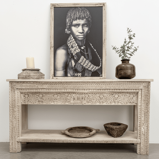 Handcarved Indian Console - BHM HomeConsoles