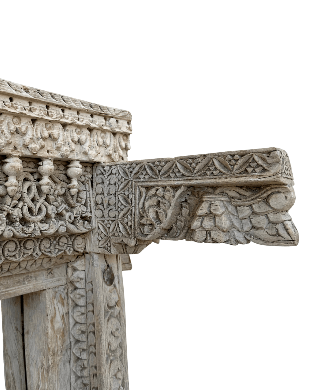 Indian Shekwati Carved Mirror - Chalky Bleach - BHM HomeMirrors and Doors