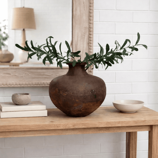 Large Vintage Iron Vessel - BHM HomePots and Vases