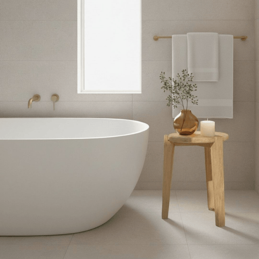 Round Stool - Bleach - BHM HomeStools and Benches