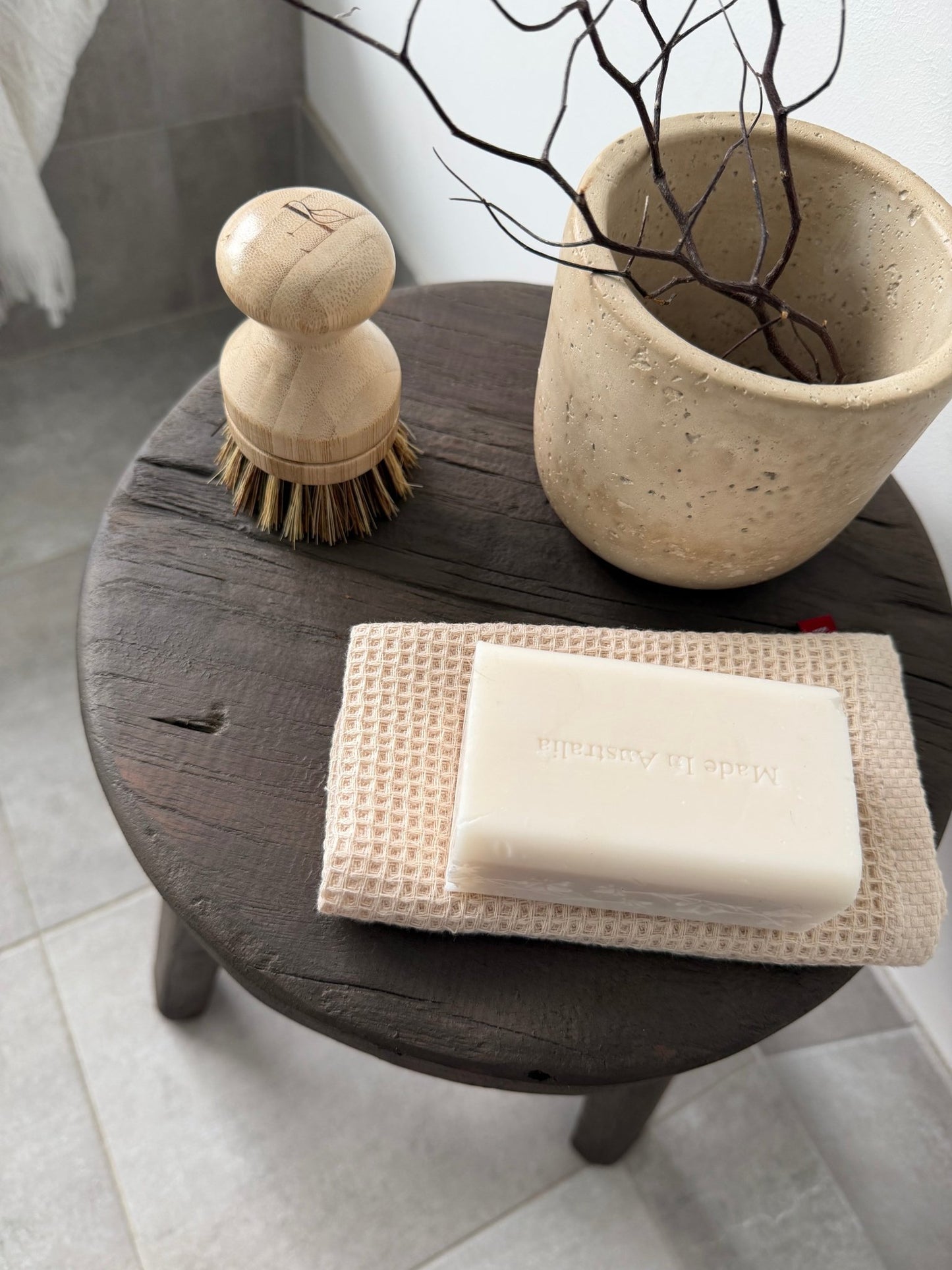 Rustic Teak Stool | Espresso - BHM HomeStools and Benches