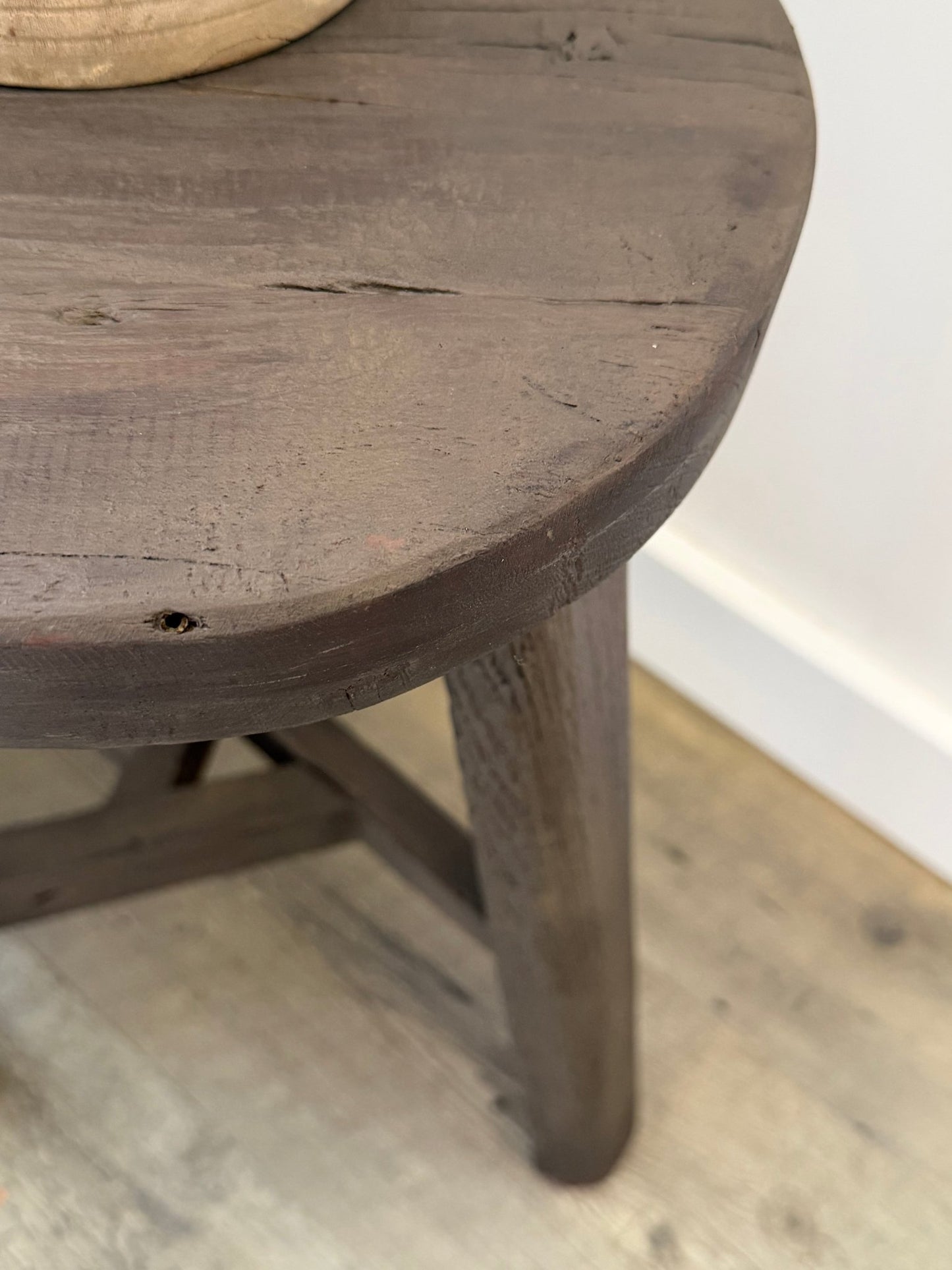 Rustic Teak Stool | Taupe - BHM HomeStools and Benches