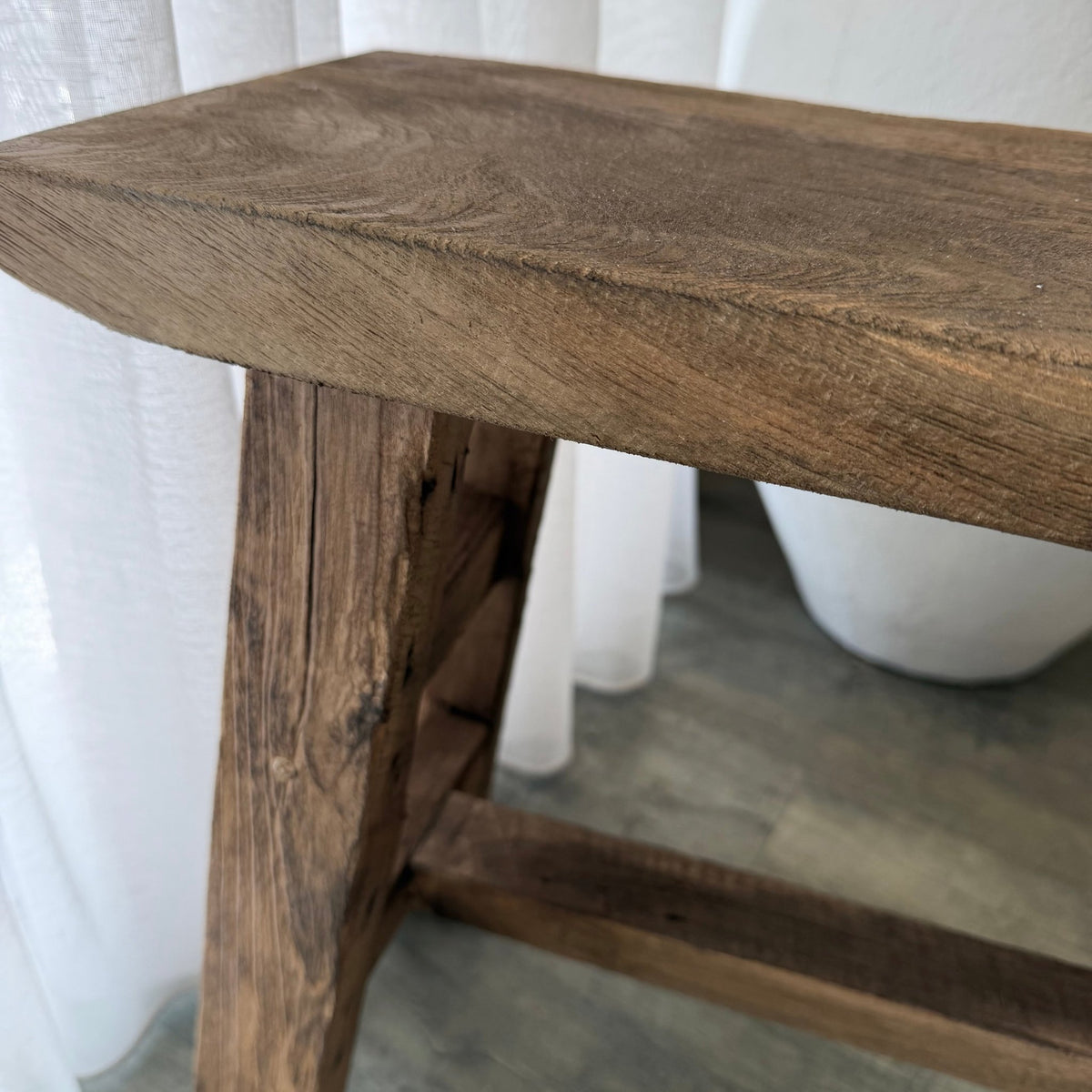 Rustic Teak Workers Stool - BHM HomeStools and Benches