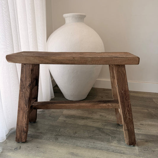 Rustic Teak Workers Stool - BHM HomeStools and Benches