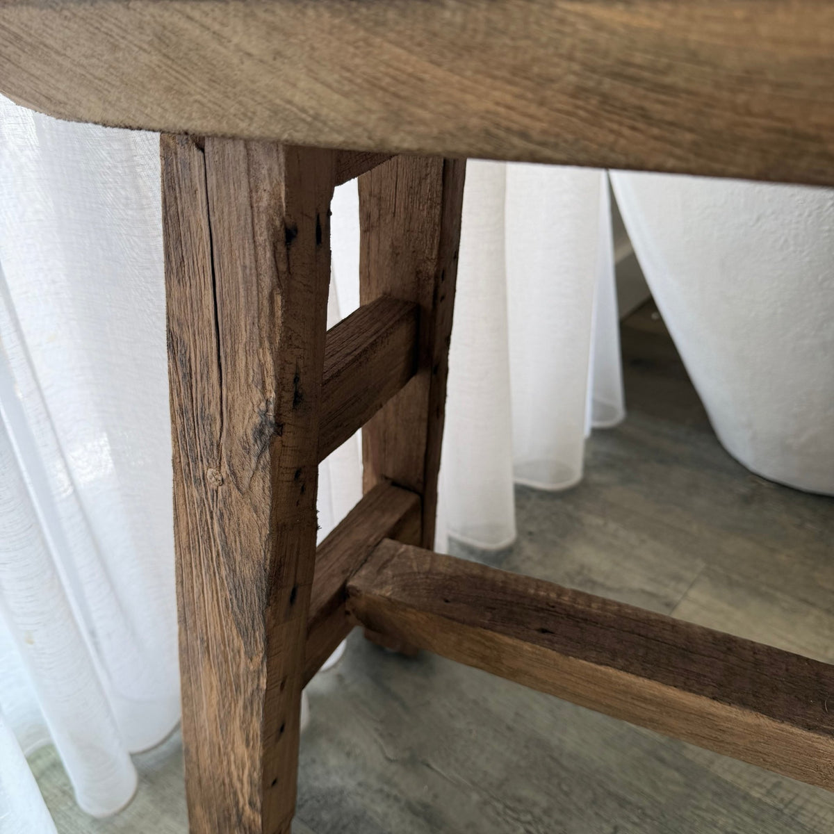 Rustic Teak Workers Stool - BHM HomeStools and Benches