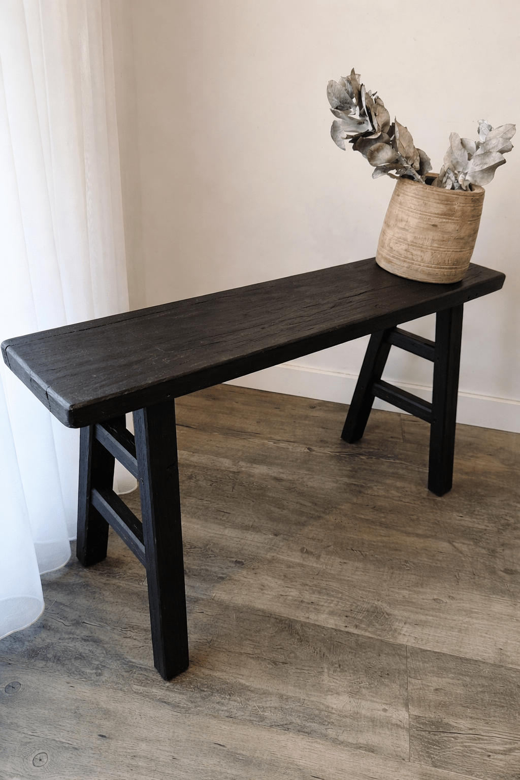 Rustic Wooden Bench - Japan Black - BHM HomeStools and Benches