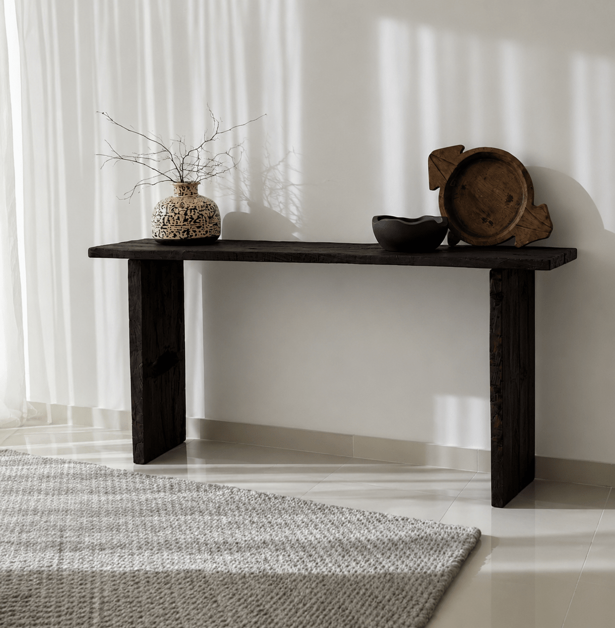 Teak Wooden Console - Japan Black - BHM HomeConsoles