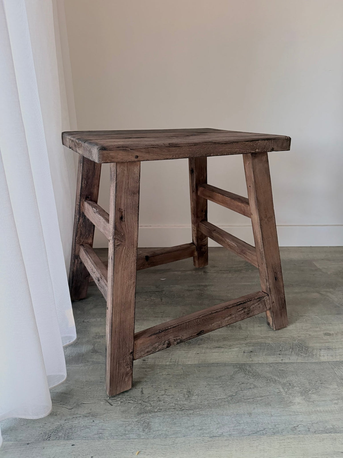 Teak Workers Stool - Charred - BHM HomeStools and Benches