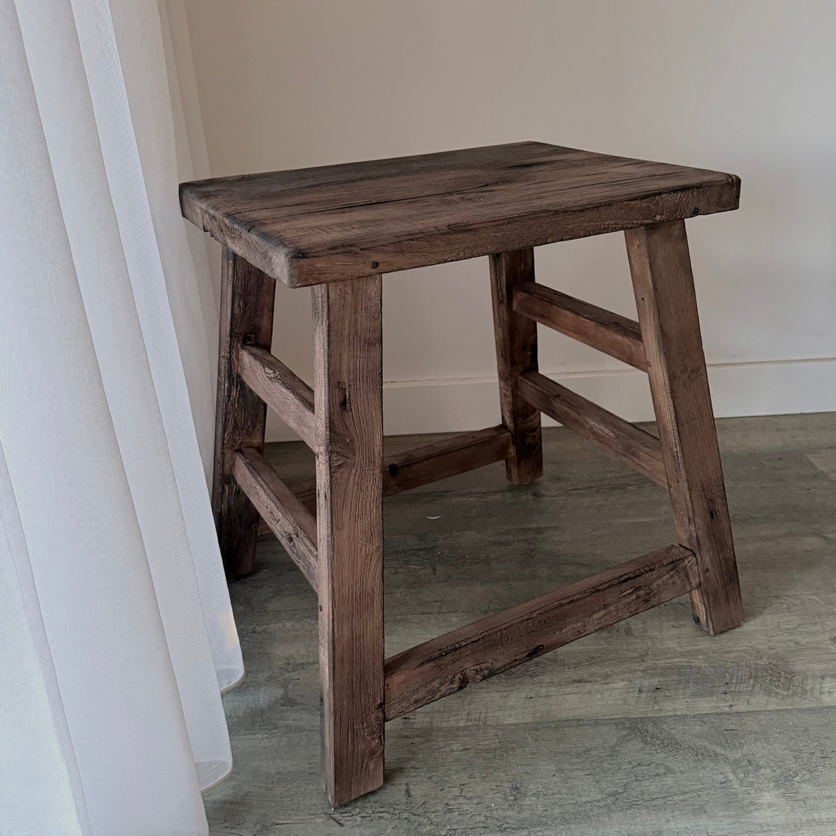 Teak Workers Stool - Charred - BHM HomeStools and Benches