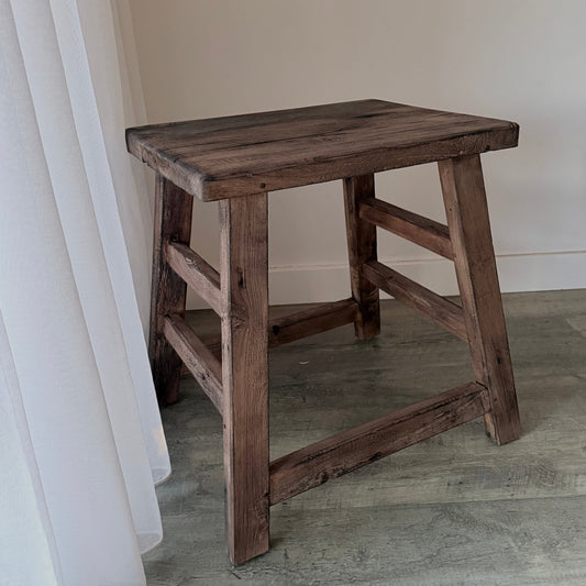 Teak Workers Stool - Charred - BHM HomeStools and Benches