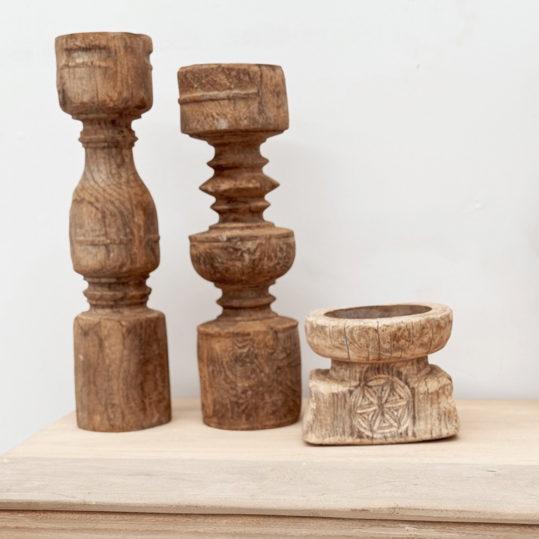 Vintage Bed Leg Candle Holder Set - BHM Home