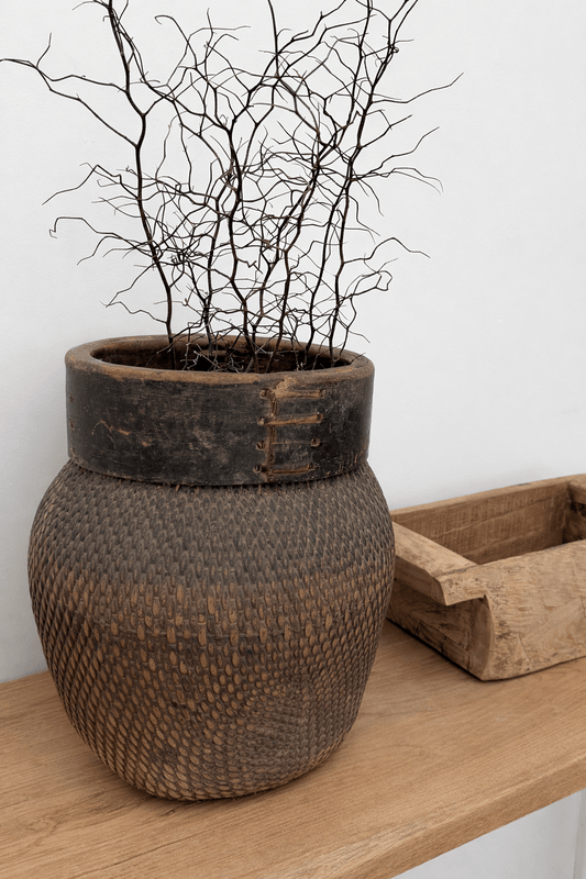 Vintage Chinese Basket - BHM HomePots and Vases