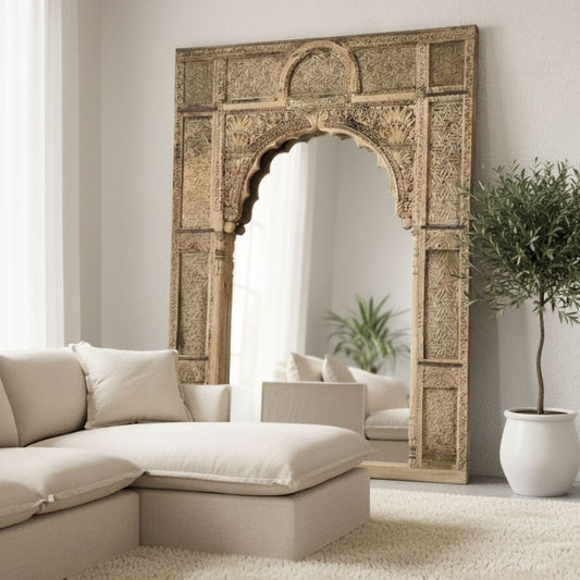 Vintage Handcarved Oversized Mirror - BHM HomeMirrors and Doors