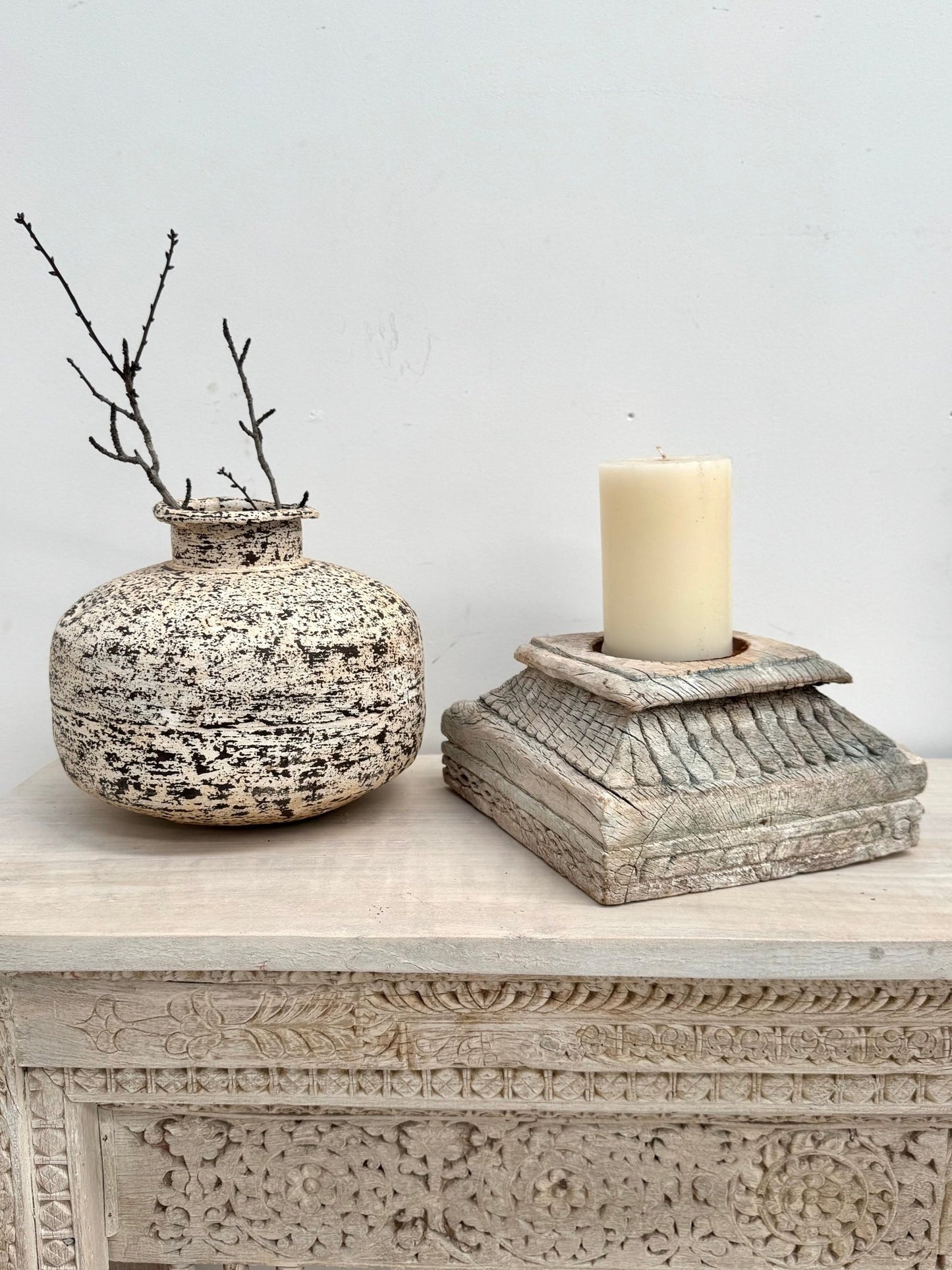 Vintage Pillar Candle Base - BHM HomeCandles